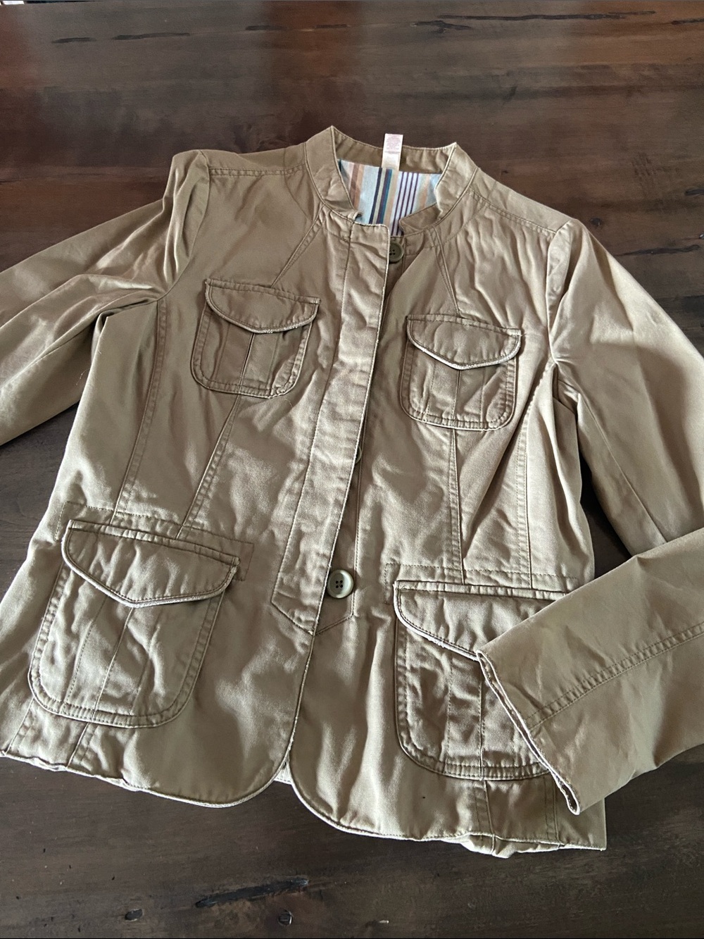 Old Navy Women's lite-olive Utility Jacket - Casual Pocketed Coat